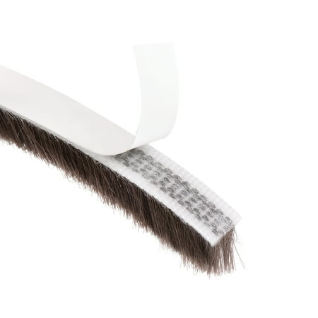 

Uxcell Brush Weather Stripping Adhesive Felt Door Seal Strip 590.6Inch L x0.35Inch W Brown