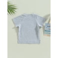 thumbnail image 4 of TSEXIEFOOFU Toddler Girls Boys Summer Casual Tops Solid Color Short Sleeve O Neck Loose T-shirt, 4 of 8