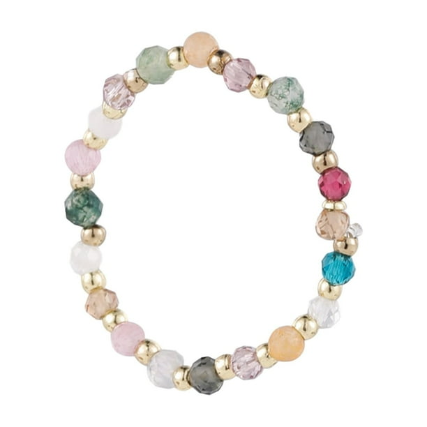 Nueva Fresh Water Natural Pearl Anillos para Mujeres Elástico Ajustable Anillos de Perlas con Oro Bead Regalos de Joyería de Moda