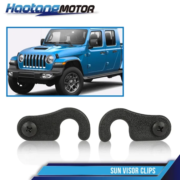 2PCS SUN VISOR CLIPS FIT FOR JEEP 2018 & NEWER JK JL JT GLADIATOR WRANGLER BLACK