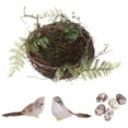 thumbnail image 1 of 1 juego de adornos decorativos para nido de pájaro, para árbol, de ratán, para decoración del hogar., 1 of 6