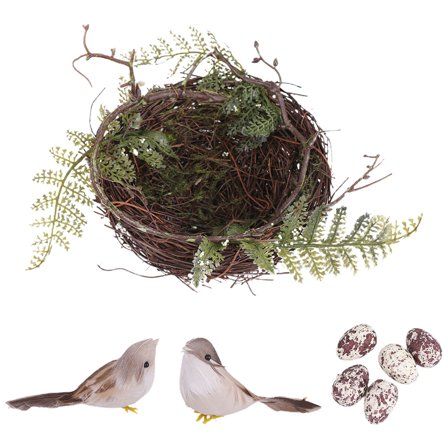 1 Set of Decorative Bird Nest Tree Ornament Rattan Nest Decoration Home Decor Craft