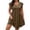 Coffee, variant on Tqcoqu Plus Size Women's Crisscross V-Neck Ruffle Sleeve A-Line Casual Mini Dress,Red Women's XL-XXXXXL