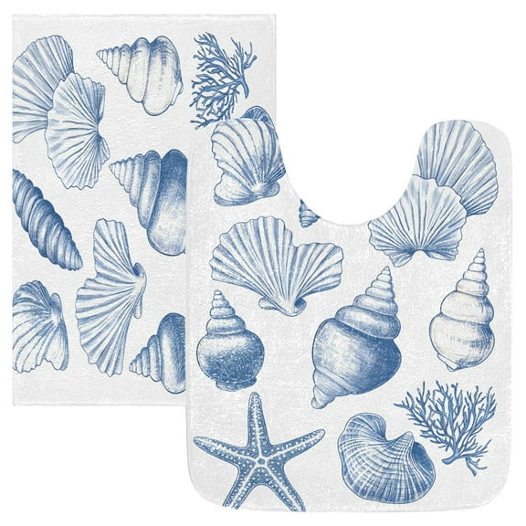 Ryvnso Starfish Coral Bathroom Shaggy Rugs Toilet Mat Soft Contour Rug