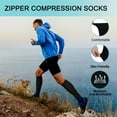 thumbnail image 2 of 2 Pairs Zipper Pressure Compression Socks Stockings Leg - Open Toe Knee High - 20-30 mmHg - Circulation, Varicose Veins, Swollen Legs, Zipper, 2 of 6