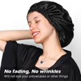 thumbnail image 2 of Double layer satin bonnet for curls Adjustable satin bonnet with elastic band for women, 2 of 5