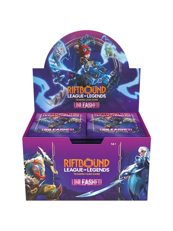 Collectible Riftbound: League of Legends TCG Unleashed - Booster Display - 24 Booster Packs (14 Cards Ea), Deck-Building Trading Card Game, Randomly Assorted