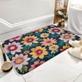 thumbnail image 5 of Shabby Chic Cute Flower Velvet Bath Rugs Non Slip and Absorbent Foam Bathroom Rug Mat Bedroom Vintage Decor Retro Blush Bath Rugs for Kitchen Shower Sink Decor 19.7"x31.5", 5 of 8