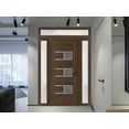 thumbnail image 4 of Front Exterior Prehung Metal-Plastic Door Frosted Glass | Manux 8933 Walnut | 2 Side and Top Sidelite Transom | Office Commercial and Residential Doors Patio 68x94 (W16+36+16x80+14) Right-hand, 4 of 6