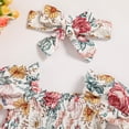thumbnail image 4 of ZEHJUHAN Infant Girls Smocked Bubble Romper Dress Short Puff Sleeves with Matching Headband Multicolor，0-3M, 4 of 7
