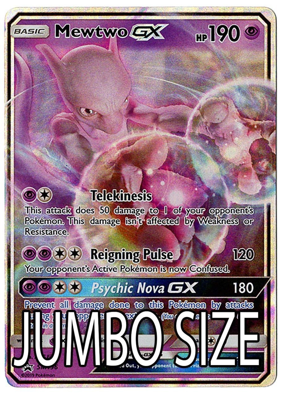 SM196 Mewtwo GX Pokemon Detective Pikachu TCG //// 2 version size PROMO Cards