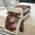 thumbnail image 4 of Cadorn 1 PCS Plush Fleece Blanket, Double-Layer Thickened Sherpa Throw for Home, Living Room, Bedroom, Office Use, Winter Warmth Gift, Coffee Brown, 4 of 6