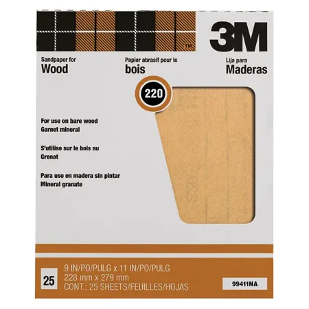 

9 X 11 3M 99412 Garnet Sanding Sheet 180-Grit 25-Pack