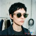 thumbnail image 5 of SA106 Geometric Round Polarized Sunglasses Retro Hipster UV400 TAC Lens / Peach Frame - Green Lens, 5 of 8