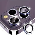 thumbnail image 2 of CNKOO For IPhone 15 14 13 12 11 Pro Max Mini 14 15 Plus Rhinestone Glitter Camera Tempered Glass Lens Protector Ring ZZZ, 2 of 6