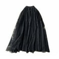 thumbnail image 2 of Maoxin Skirts for Women Woman Sweet Lace Crochet High Waist Solid Color A Line Skirt ,Black,Free Size, 2 of 3