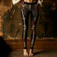 thumbnail image 2 of SJLDQY Halloween Leggings for Women Skeleton Graphic Yoga Pants Hallowmas High Waisted Stretchy Workout Leggings, 2 of 5