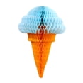 thumbnail image 2 of Walbest 1pc 12.6" Ice Cream Decoration Wedding Birthday Hanging Decor, Foldable Vibrant Color Honeycomb Ice Cream Ball Centerpiece Party Accessory Blue, 2 of 7