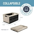 thumbnail image 3 of CleverMade Collapsible Storage Bin No Lid, 16 Gal, Tan, 3 Pack, 3 of 7