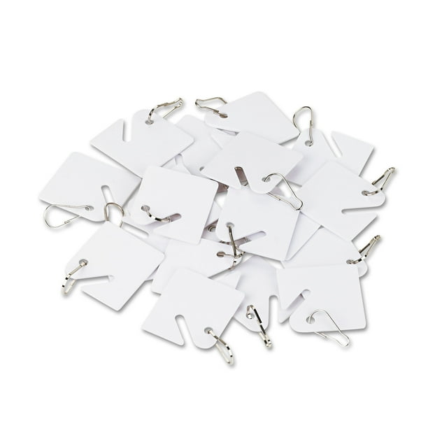 SecurIT Replacement Slotted Key Tags, 1 5/8 x 1 1/2, White, 20/Pack PMC04983 Walmart