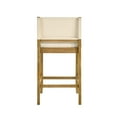 thumbnail image 4 of Yaneli Contemporary Natural Wood Counter Height Kitchen Bar Stool in Amber Glow Finish with White Fabric Upholstered Seat - Set of 3, 4 of 5