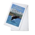 thumbnail image 1 of Pacific Northwest, Fishing Eagle (100% Cotton Tea Towel, Decorative Hand Towel, Kitchen and Home), 1 of 3