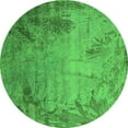 thumbnail image 1 of Ahgly Company Indoor Round Oriental Green Industrial Area Rugs, 4' Round, 1 of 4