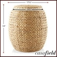 thumbnail image 7 of Casafield Round Storage Basket with Lid, Natural - Handwoven Water Hyacinth Hamper Organizer for Laundry, Blankets, Plants, 7 of 7