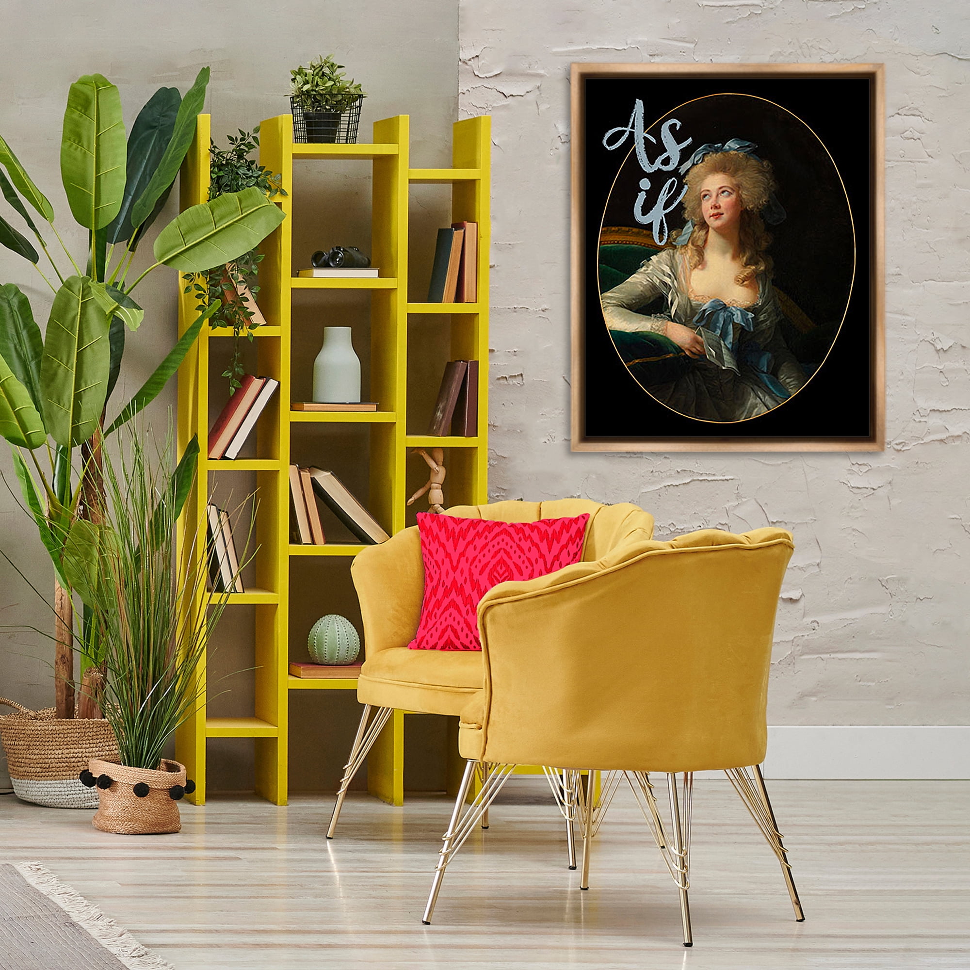 Stupell Industries As If Classical Portrait Novelty & Humor Painting Brown Floater Framed Canvas Art Print Wall Art, 25 x 31