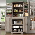 thumbnail image 3 of Walsunny Pantry Cabinets with Drawer Doors Shelves 67 Inches Tall Wooden Food Storage Cabinet Freestanding for Microwave Kitchen Storage Dining Room Gray, 3 of 8