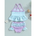 thumbnail image 2 of Kmbangi Toddler Girls Swimsuits 2Pcs, Summer Ruffle Bikini Set Beachwear Bathing Suits, 2 of 9