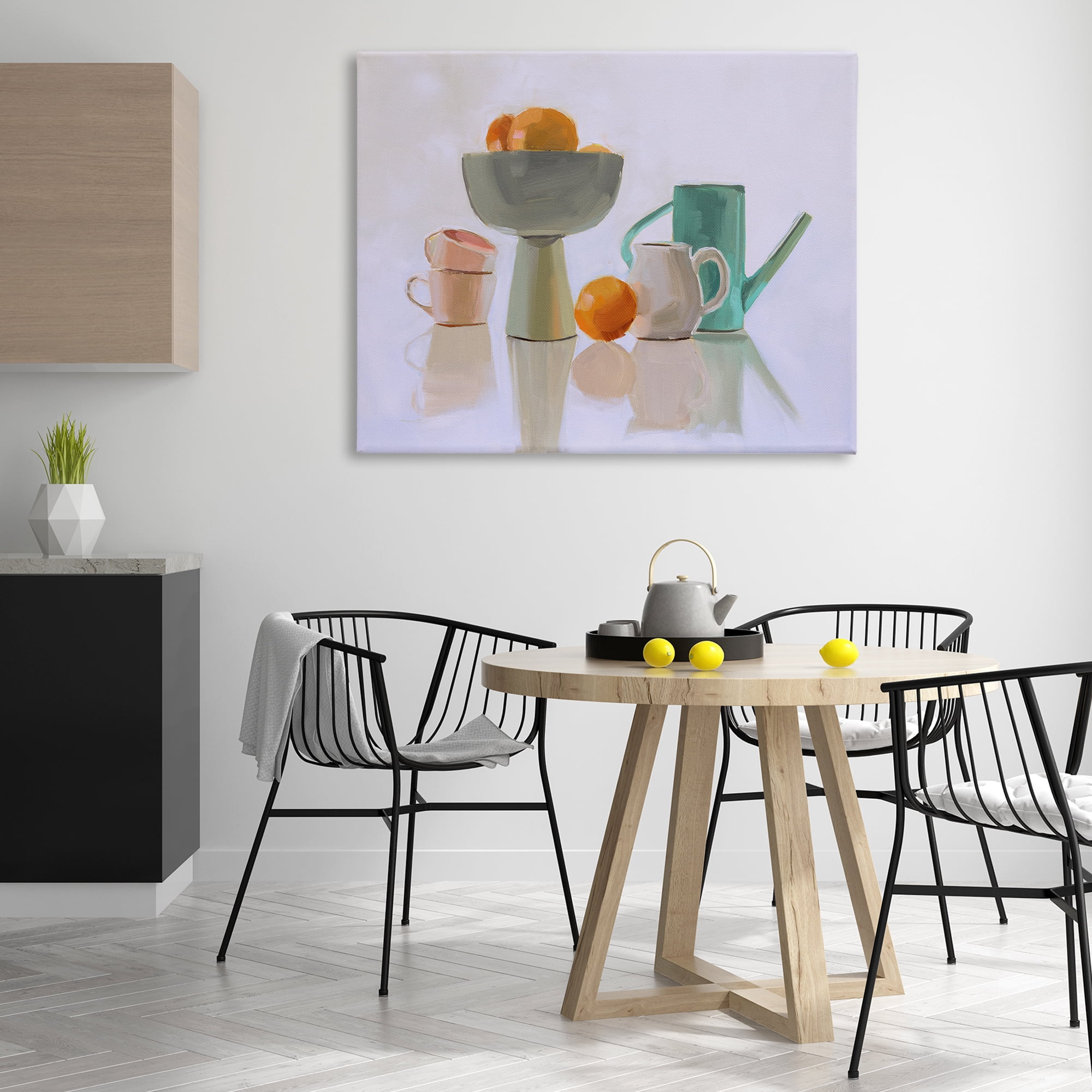 Stupell Industries Reflective Pottery Still Life Food & Beverage Painting Wrapped Canvas Art Print Wall Art, 48 x 36