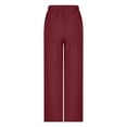 thumbnail image 3 of XFLWAM Straight Wide Leg Pants for Women Business Casual Elastic High Waisted Dress Pants Long Office Trousers with Pockets, 3 of 5