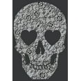 thumbnail image 2 of Women's Lost Gods Lace Print Heart Skull Racerback Tank Top Black Heather Large, 2 of 4