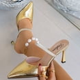 thumbnail image 5 of SACFOF Women's Heeled Mules Pointed Toe Stiletto High Heels Slip on Adjustable Straps Sandals Wedding Party Dress Shoes for Women, 5 of 6