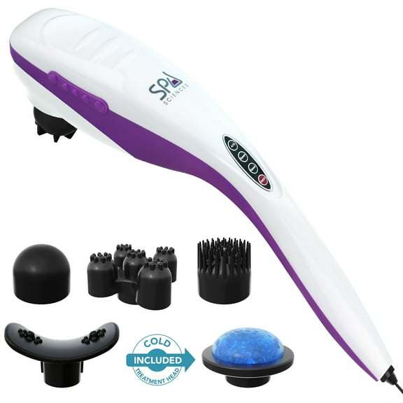 Spa Sciences VARA Deep Tissue Massager, Rechargeable, 5 Massage Heads, 4 Modes, For Neck and Back