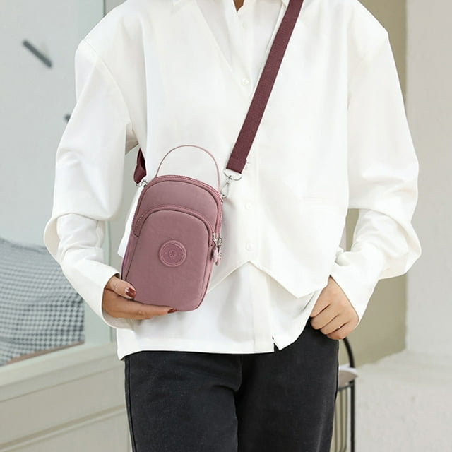 Bolso Bandolera Pequeño de Moda para Mujer, Bolso Mini Informal para Móvil, Monedero de Nailon
