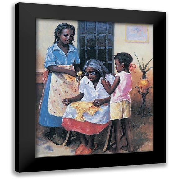 Unknown 12x14 Black Modern Framed Museum Art Print Titled - Grandmas Hair