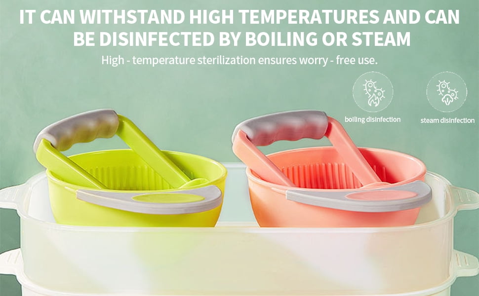 2 pcs Hand Masher for Baby Food Masher Bowl Potato Crusher Kitchen and Pestle Toddler Food Presser Homemade Food Bowls for Child  Food Citrus Juicer
