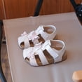 thumbnail image 2 of KPOPLK Kids Sandals Girls Summer Outdoor Non-slip Athletic Sandals Closed Toe Adjustable Sandal Lightweight Shoes for Toddler/Little Kid(Beige,8), 2 of 9