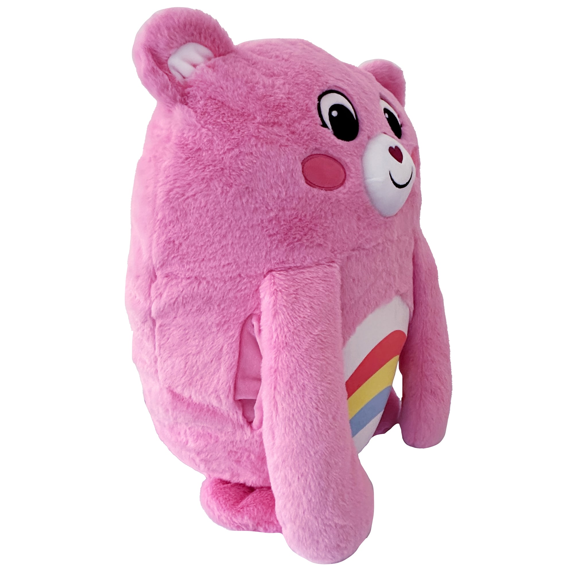 Happy Nappers: Care Bears Pillow Pocket Pal - Cheer Bear - Plush Character Pillow Case, Animal Cover w/ Weighted Paws, Soft Huggable Companion, Kids