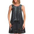 thumbnail image 1 of Bixox Robe Sans Manches à Imprimé Armure Médiévale pour Femmes avec Poches, Robe Débardeur Décontractée Longueur Genou pour l'Été-Moyen, 1 of 7