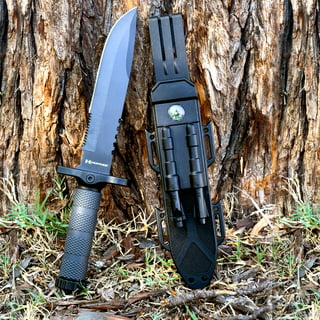 13.75 Tactical Knife Survival Knife Kit Fire Starter Compass Knife  Sharpener