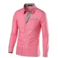 thumbnail image 2 of Gubotare Mens Dress Shirt Shirt for Men Long Sleeve Button Down Dress Winter Shirts (Pink,L), 2 of 3