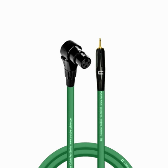 Coluber Cable - Right Angle XLR Female to 3.5 TS Male - Pro 3-Pin Connector