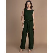 Moomaya Women's 2-Piece Co-Ord Set | Sleeveless Round Neck Balloon Top & Fisherman Pants | Crinkle Rayon Casual Outfit With Pockets - Comfortable & Breathable