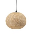 thumbnail image 1 of Lampe Suspendue en Bois de Bambou Tissé Ronde de Style Moderne du Milieu du Siècle, 1 of 3