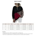 thumbnail image 6 of Women's Fashion Leopard Print Color Block Sweatshirt Top with Long Sleeves, Crew Neck, and Drop Shoulder in Burgundy - Size S, 6 of 6