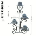 thumbnail image 2 of 4-Tier Metal Plant Stand, Indoor & Outdoor Flower Pot Holder, Wrought Iron Corner Shelf Display Rack for Garden, Patio, Balcony, Lawn, Office (Black), 2 of 9