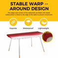 thumbnail image 4 of Red Ombre Waves Table Cloths for 8 Foot Rectangle Tables, Abstract Art Gradient Modern Patio Waterproof Elastic Fitted Tablecloths, Washable Rectangular Table Cover for Camping, 4 of 8